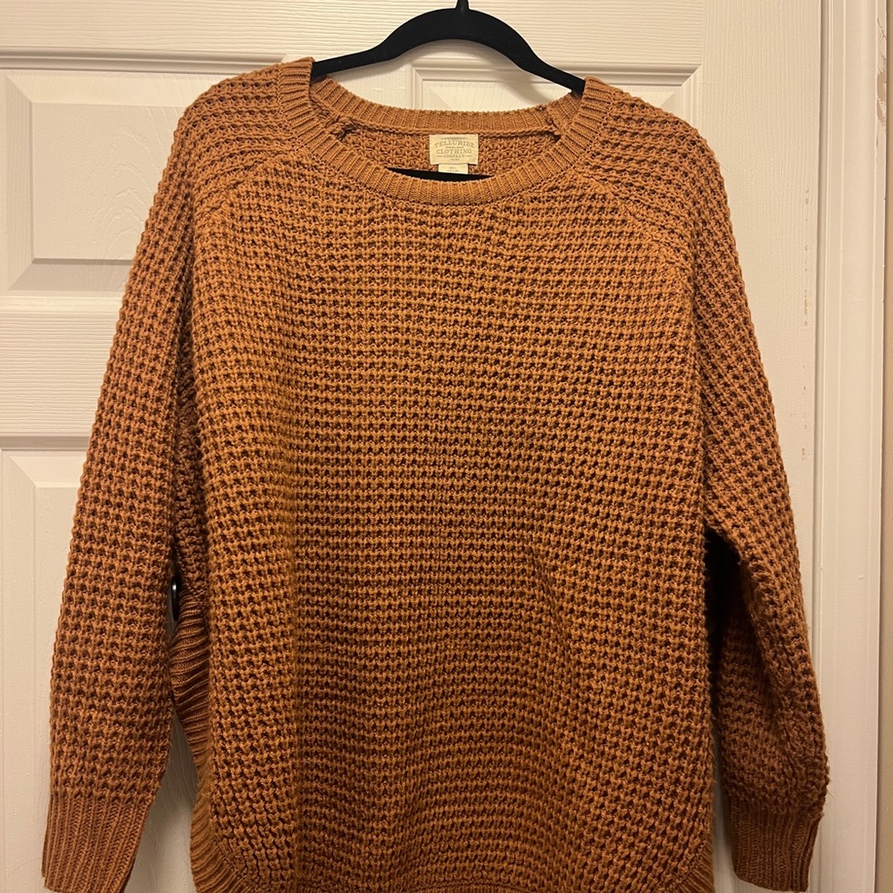 Cozy Knit Crew Neck Sweater - Tan